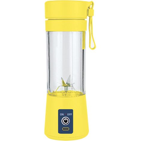 (Jaune citron) Petit extracteur de jus rechargeable pour la maison, mini extracteur de jus à tasse (1/4)
