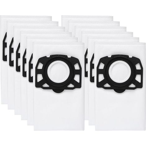 12 sacs d'aspirateur KFI 357 pour aspirateurs Kärcher KWD1, KWD2, KWD3, WD2 Plus, WD3, SE 4001, SE 4002, SE 4, SE 4 Plus, 2.863-314.0 (1/5)