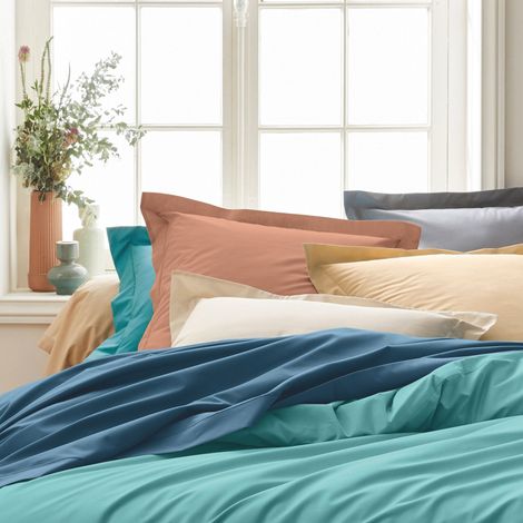 Taie de traversin 100% percale 86x140 beige - Tradilinge (1/2)