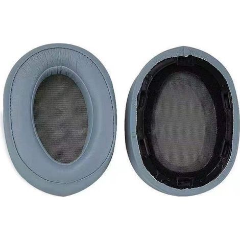 Coussinets d'oreille de rechange et de réparation pour casque Sony MDR-100ABN, en similicuir élasthanne (bleu clair de lune), idéal pour le sport et l'apprentissage. (1/5)