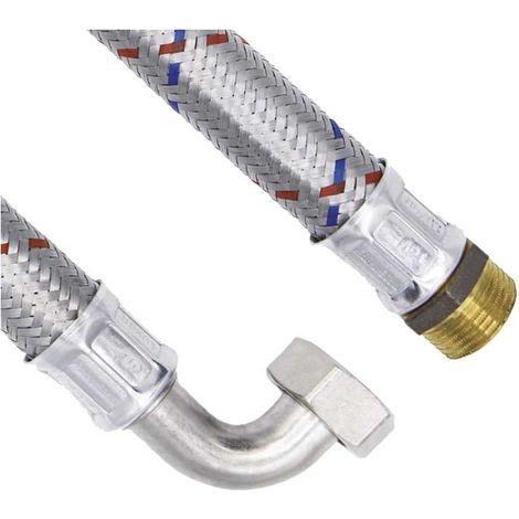 "FLESSIBILE ANTIVIBRANTE M/F CON CURVA IN ACCIAIO ZINCATO 1"""" x DN25 - cm 60"