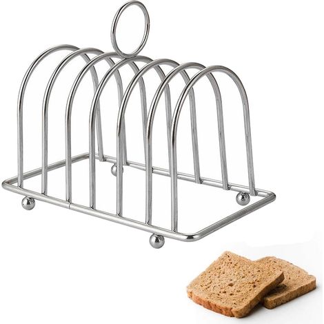 1 Porte-Toast Acier Inoxydable, 6 Emplacements, Espacement 2cm, Base Antidérapante, Cuisine Maison Restaurant (1/5)