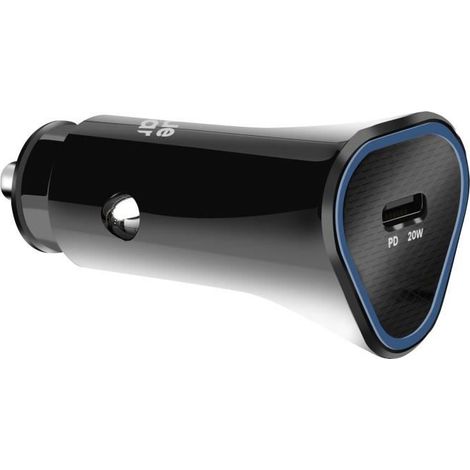 Prise allume-cigare USB-C - BLUESTAR - Modèle Compact - 20W Power Delivery - Câble USB-C 60W - Noir (1/4)