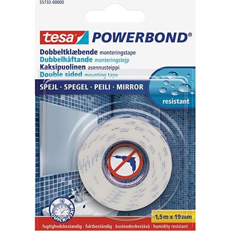 tesa MIRROR 55732-00001-02 Montageband tesa® Powerbond Weiß (L x B) 1.5 m x 19 mm 1 St. (1/3)