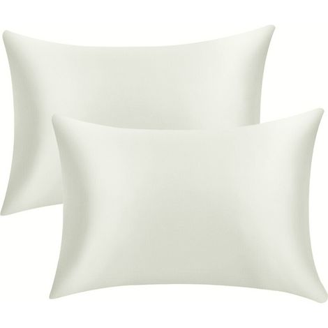 1 Taie d'oreiller en soie de mûrier, fermeture éclair invisible, taille standard 50 x 65 cm, couleur taupe (1/5)