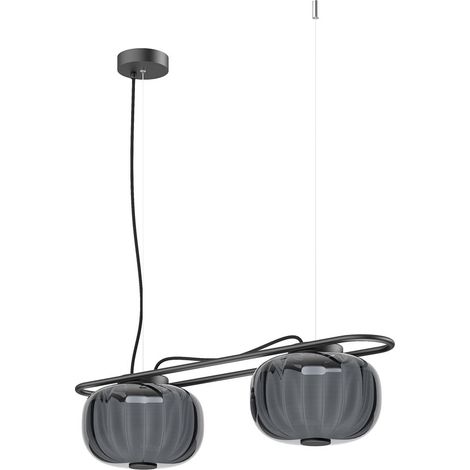Suspension KRISTA D240 Phase coupée C LED SMD AC 2x4W 363lm CRI90 2700K Fumé gris Noir (1/2)