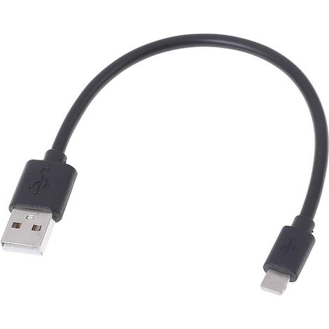 Cavo usb con lightning 24a per iphone e ipad 25 cm - nero