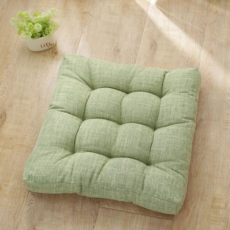 Couleur Unie Coussin pour Chaise de Salle à Manger, Coton Lin Coussin de Chaise Galette de Chaise Doux Coussin de Chaise de Jardin Chic Coussins de Chaises Epais (53x53cm,Vert Clair) (1/5)