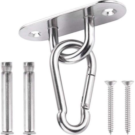 Deckenhaken, Tragkraft 450 kg, robuster Wand-/Deckenhaken aus Edelstahl 304, Aufhängeset für Hängematten, Boxsäcke, Yoga-Ausrüstung – Crezuo