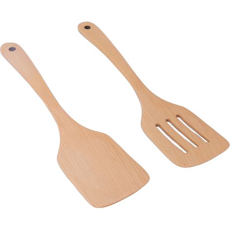 Holzspatel-Set mit perforierter Schaufel, tragbarer Buchenholzspatel, Küchenutensilien (1/5)