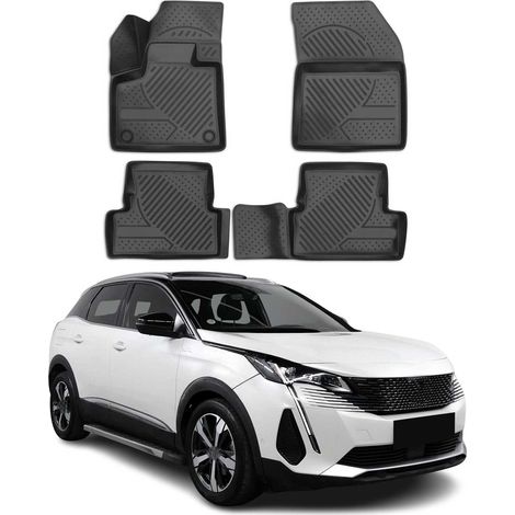 OMAC Tapis de Sol pour Peugeot 3008 P84 2016-2024 sur Mesure en Caoutchouc Noir