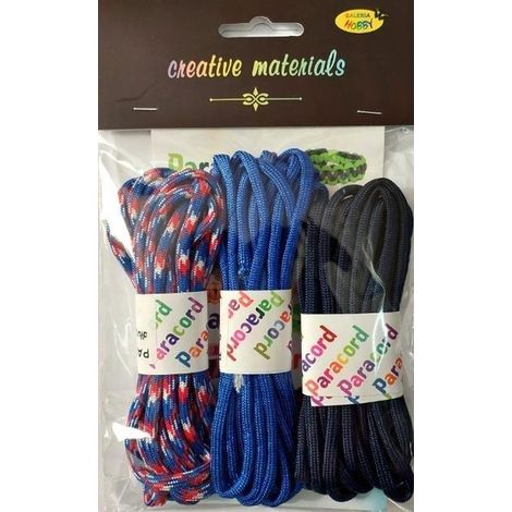 Set di cordini in paracord da 2,8 m, 3 colori