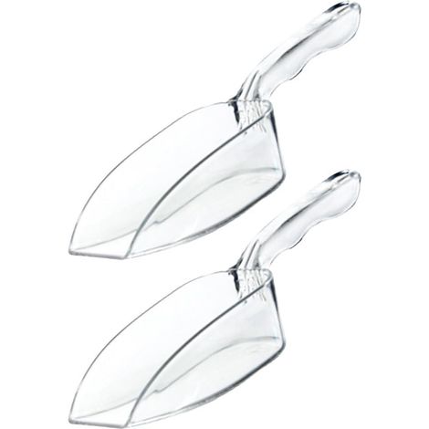 Cuillère transparente multifonctionnelle, adaptée aux glaçons et aux granules de glace, avec une poignée ergonomique confortable.