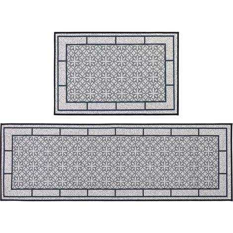 JVL Avanti Doormat and Runner Set, Grey