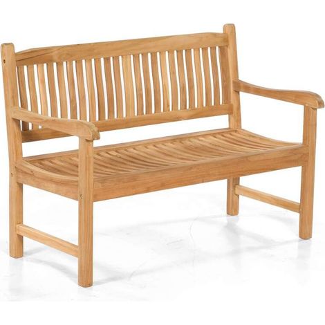 Sonnenpartner Buckingham 2-Sitzer Bank Sitzbank Gartenbank 130 cm Teakholz Pure (1/2)