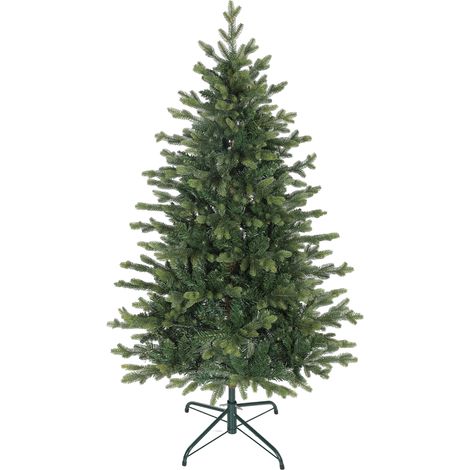 Künstlicher Weihnachtsbaum, 150 cm, realistischer Weihnachtsbaum mit 1202 beweglichen Astspitzen, Metallständer, grün (1/5)