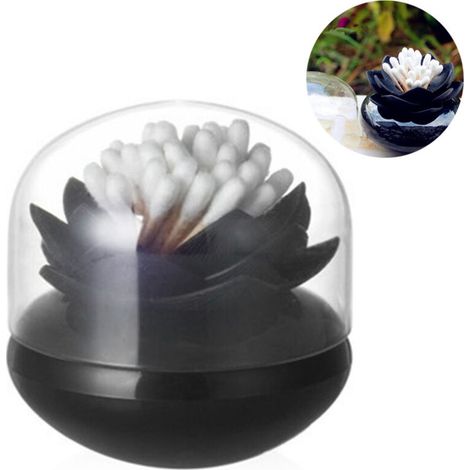 Boîte de rangement en forme de lotus pour cotons-tiges, boîte de rangement pour cosmétiques, porte-cure-dents, boîte de rangement décorative pour salle de bain (1/5)