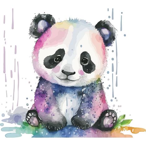 Papier peint panoramique Enfants - Panda - 130 cm x 84 cm (1/2)