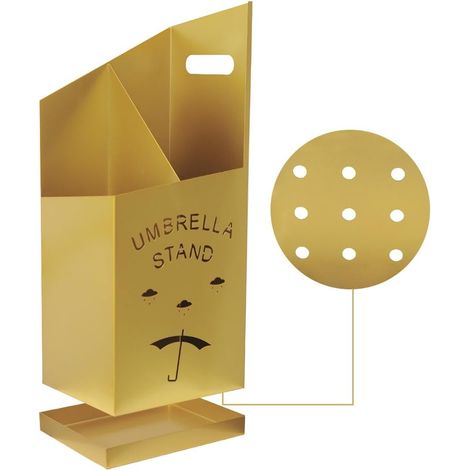 Porte-Parapluie en métal doré Design irrégulier - Décoratif et Fonctionnel, Support de Porte Parapluie idéal pour l'entrée ou Le Bureau (1/5)