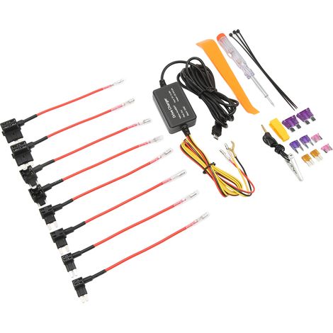Kit de câblage pour caméra embarquée, adaptateur USB 12V-28V vers 5V avec protection contre la surchauffe pour caméras de rétroviseur, navigateurs GPS, détecteurs de radar et microphones. (1/5)