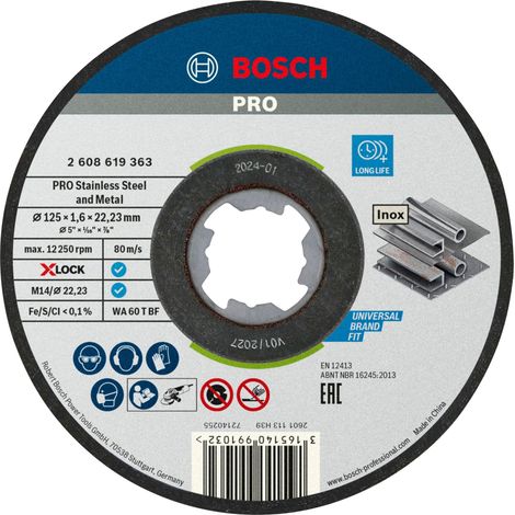 X-Lock-Trennscheiben Metall/Inox Ø125x1.6 BOSCH - 10 Stück- 2608619364