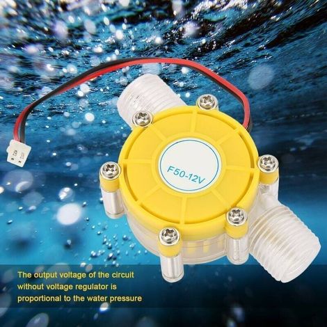 Generatore d'acqua a micro turbina idraulica Bardusch-DC 12V, manuale, con filettatura maschio piccola, energia idroelettrica, dispositivo di generazione di energia idroelettrica giallo (12V) (1/4)