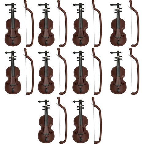 10 Violons Miniatures pour Maison de Poupée - Matériau Plastique Attrayant et Détaillé pour Accessoires Photo Créatifs (1/5)