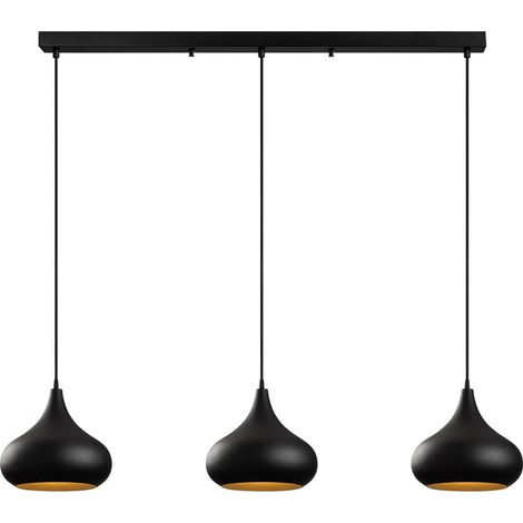 [NEUWERTIG] B-Ware Opviq Hängeleuchte Pendelleuchte Muba schwarz Metall Länge 120 cm E27 dimmbar (1/2)