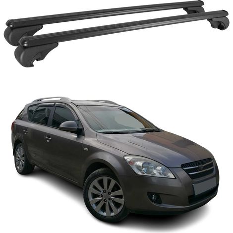 OMAC Aluminium Dachträger Querträger für Kia Ceed I Kombi 2006-2012 – TÜV / DIN 75302:2019 – Abschließbar – Max. 75 kg – 2 Stangen Schwarz (1/5)
