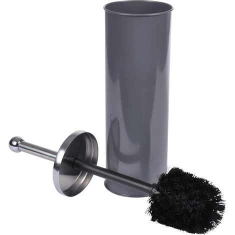 Anthrazitfarbene WC-Bürste – 1 Stück – Schlichtes Metall – Modernes und robustes Design – Für zeitgemäße Badezimmer – 9,5 x 37 cm (1/2)