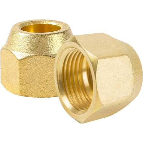 Lot de 2 écrous de raccordement en laiton 1/4" (1/5)