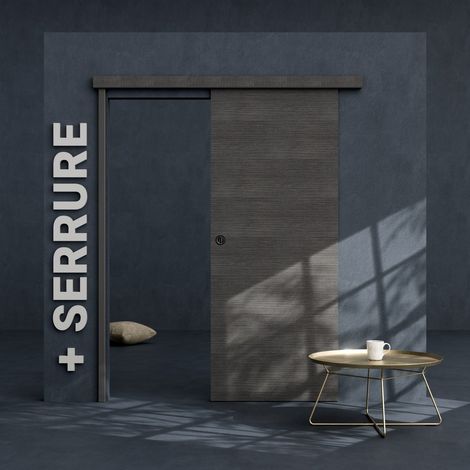 Porte Coulissante avec Rail + Serrure - Costa Rica 83 cm