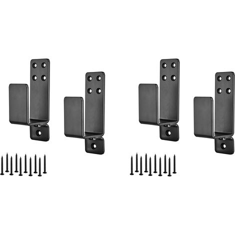 Lot de 4 Supports de de Porte 2 X 4, Robustes et Améliorés, pour la Sécurité de, Adaptés au Bois 2 X 4, Noir (1/5)