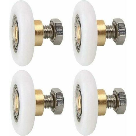 Roulettes de porte de douche 23 mm – Lot de 4 – Nylon avec mandrin en cuivre – Glissement fluide et silencieux (1/4)