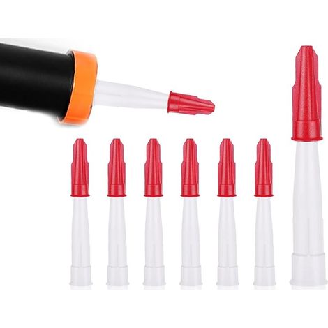 6pcs Cartridge Tips Set Clear Sealing Nozzle Cap Set Replacement Silicone Nozzles Sealant (1/5)