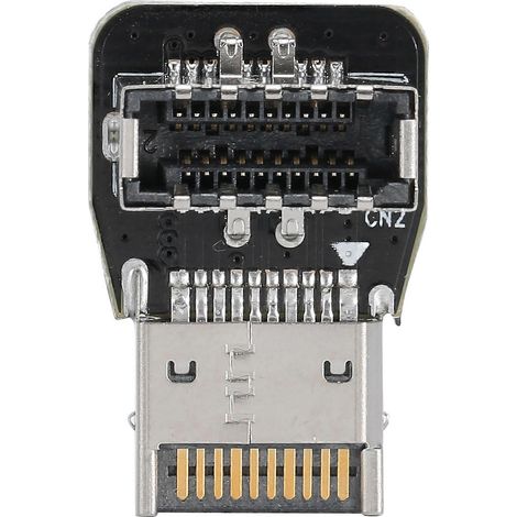 Adaptateur USB 3.1 10G à montage frontal pour carte mère PC, avec coude à 90° (PH74B). (1/5)