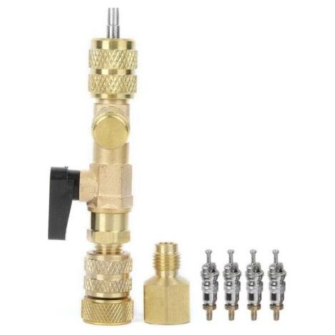 Noyau de valve 4 pièces avec accessoires d'outil de remplacement d'installation de dissolvant de noyau de valve
