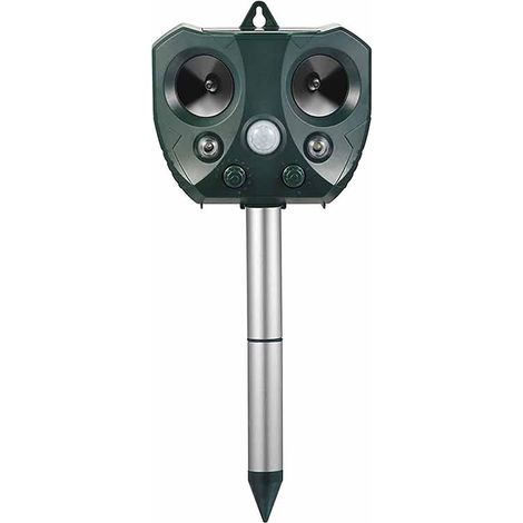 RéPulsif à Ultrasons Solaire pour Animaux D'ExtéRieur avec Capteur De Mouvement, RéPulsif à L'éPreuve De La Pluie avec LumièRe Clignotante, pour Verger De Ferme De Jardin,2-Speaker (1/4)
