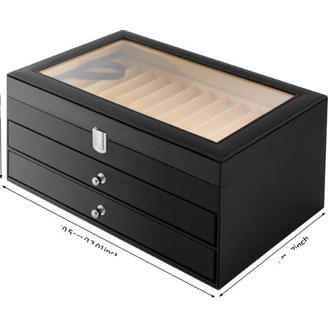 Organisateur de stylos, 3 niveaux, tient 36 stylos, Noir (1/2)