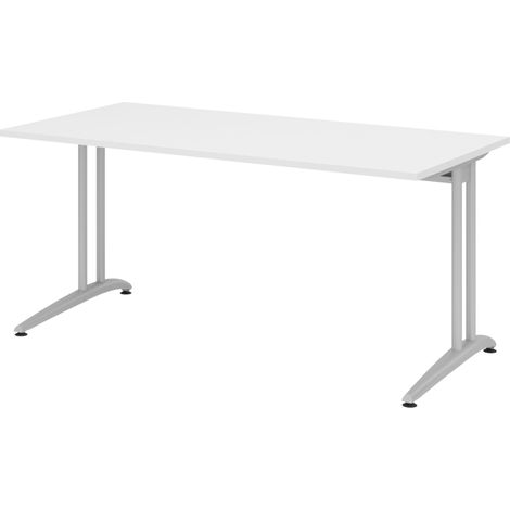 bümö Schreibtisch Serie-B Rechteck: 160 x 80 cm  Weiß (1/5)