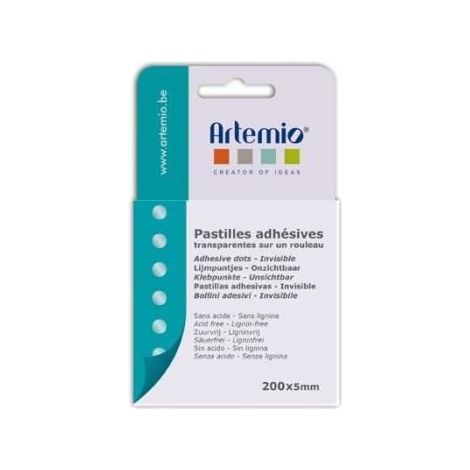 Pastilles adhésives 3D transparentes - ARTEMIO - 5 mm - Qté 300 - Sans acide - Mixte