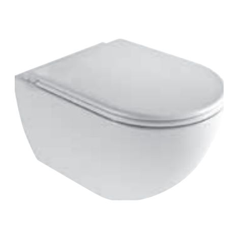 Vaso sospeso 36x52 cm in ceramica bianco lucido - Azzurra Ceramica Comoda - Con copri wc soft