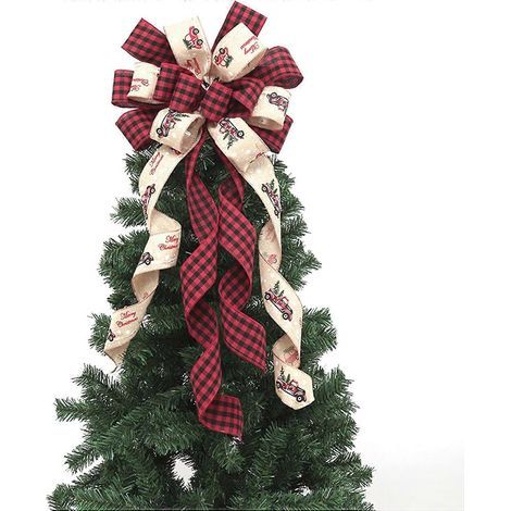 Dekorative Schleife zum Aufhängen am Weihnachtsbaum - Dunkelrot - Polyester - Für Partys und Hochzeiten (1/4)