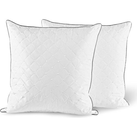 Deodar Lot de 2 Oreillers en Plumes et Duvet d'oie 60 x 60 cm (1/5)