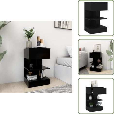 Table de chevet Noir 40x35x65 cm Bois d’ingénierie - Table De Chevet - Meuble De Chambre - Table Nuit - Mobilier Design - Table Noire (1/5)