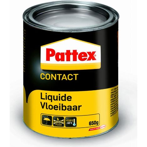 Pattex – Colle contact liquide jaune 650g – Adhésif puissant pour bois, métal, verre – Temps de séchage rapide – Résistance à l'eau