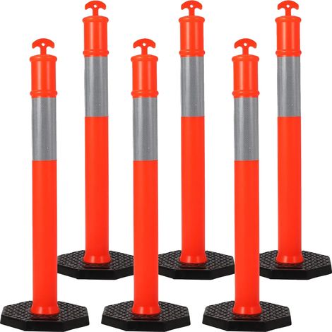 Postes de demarcación, collar reflectante, base extraíble, rojo. (1/2)