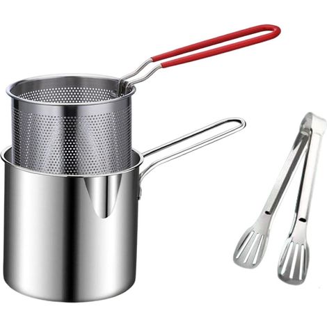 Petite friteuse - Friteuse - Friteuse avec pince de cuisine - Friteuse avec panier - Économie d'huile - Compatible gaz et induction - Friteuse - Friteuse domestique - Friteuse à frites (1/5)