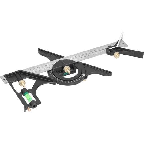 Équerre combinée en alliage d'aluminium et acier inoxydable, outil de mesure d'angles (1/5)