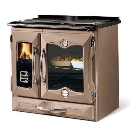 La Nordica – Cuisinière à bois fonte 9 kW – Volume de chauffe 258 m³ – Rendement 87.7 % – Four émaillé 78 L – Taille bûches 40 cm (1/3)